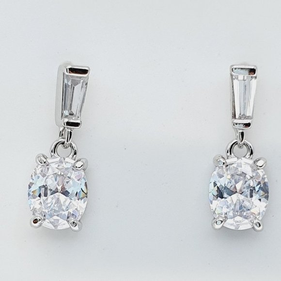 925 Sterling Silver CZ Stud Earrings for Women/Girl, US925P1218 - Picture 2 of 7